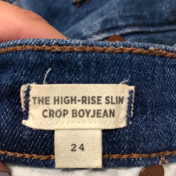 Madewell High Rise Slim Crop Boy Jean - Picture 2 of 3